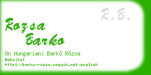rozsa barko business card